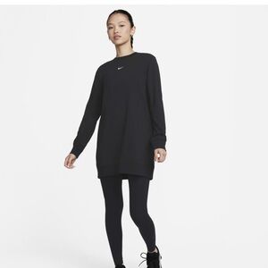 NWT Nike Black Dri-FIT One Women's Crew-Neck French Terry Tunic, Size Small